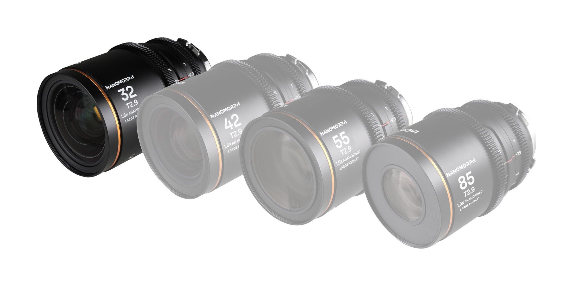 4 obiektywy Laowa Nanomorph T2,9 1,5x LF Amber do Arri PL/Canon EF